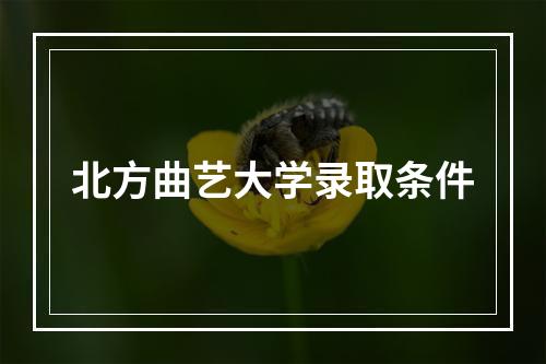 北方曲艺大学录取条件