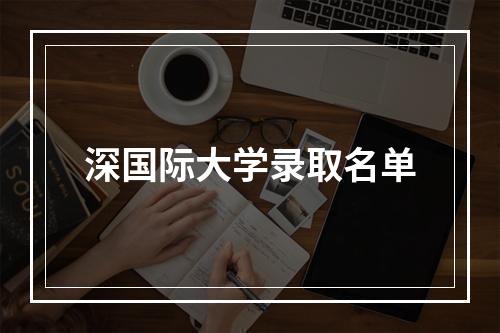 深国际大学录取名单