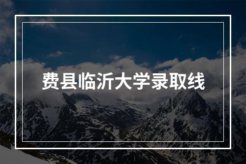 费县临沂大学录取线