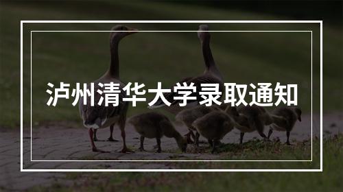 泸州清华大学录取通知