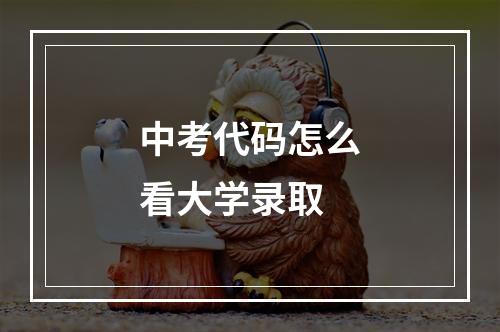 中考代码怎么看大学录取