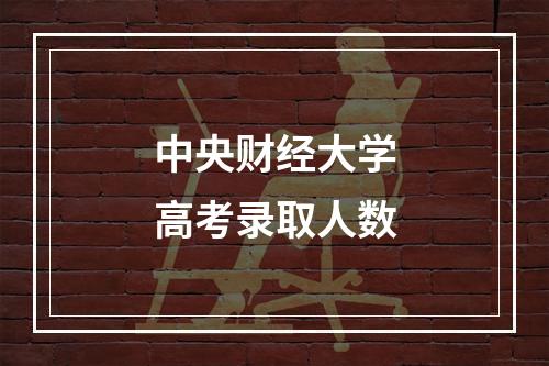 中央财经大学高考录取人数