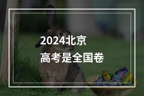 2024北京高考是全国卷