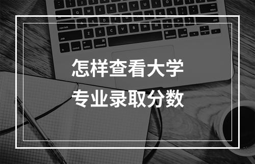 怎样查看大学专业录取分数