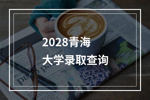 2028青海大学录取查询