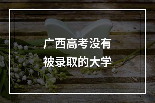 广西高考没有被录取的大学