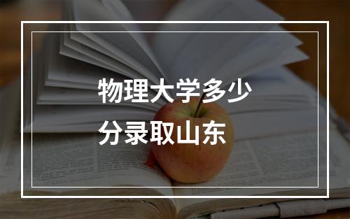 物理大学多少分录取山东