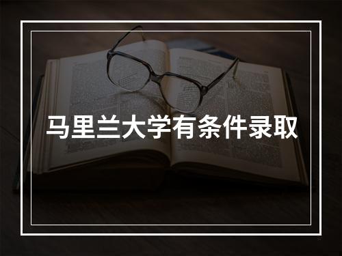 马里兰大学有条件录取