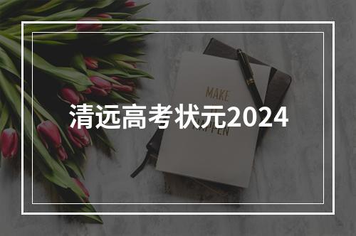 清远高考状元2024