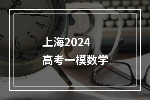 上海2024高考一模数学