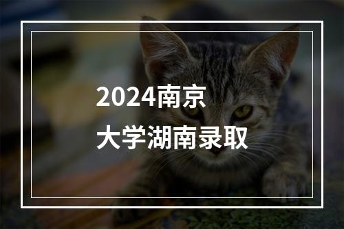 2024南京大学湖南录取