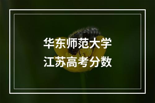 华东师范大学江苏高考分数