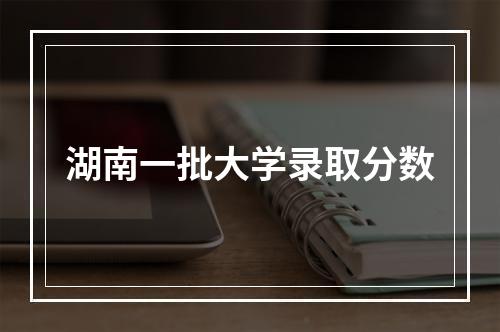 湖南一批大学录取分数