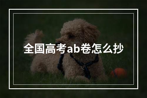 全国高考ab卷怎么抄