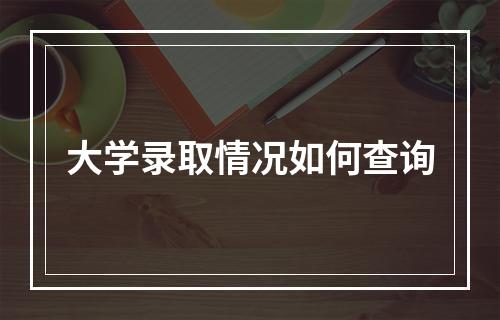 大学录取情况如何查询