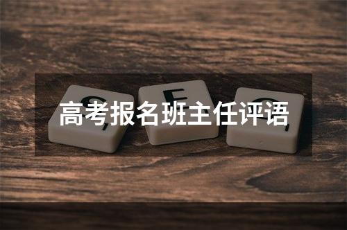 高考报名班主任评语