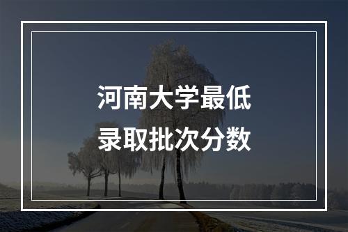 河南大学最低录取批次分数