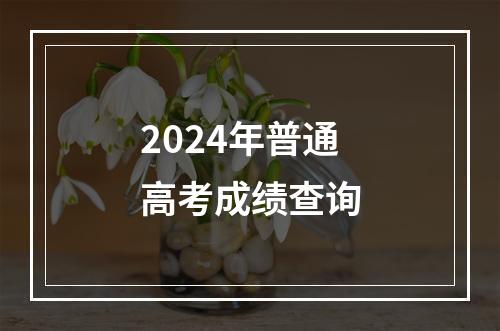 2024年普通高考成绩查询