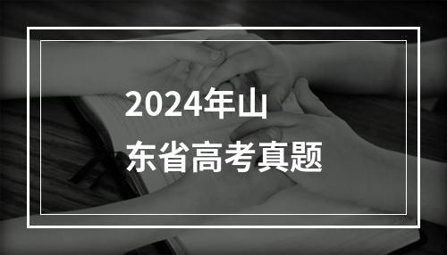 2024年山东省高考真题