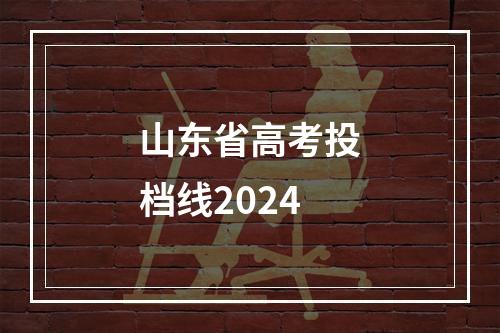 山东省高考投档线2024