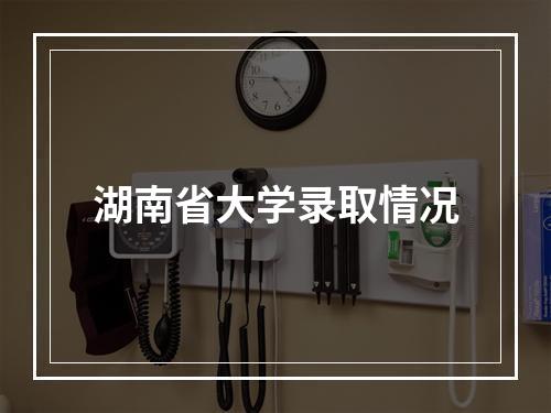 湖南省大学录取情况