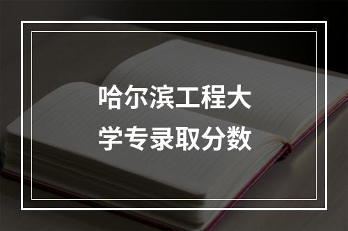 哈尔滨工程大学专录取分数