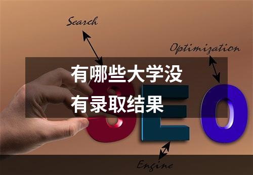 有哪些大学没有录取结果