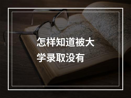 怎样知道被大学录取没有