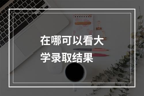 在哪可以看大学录取结果