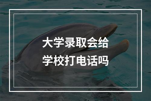 大学录取会给学校打电话吗