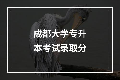 成都大学专升本考试录取分