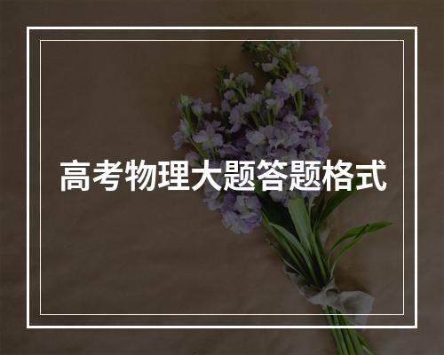 高考物理大题答题格式