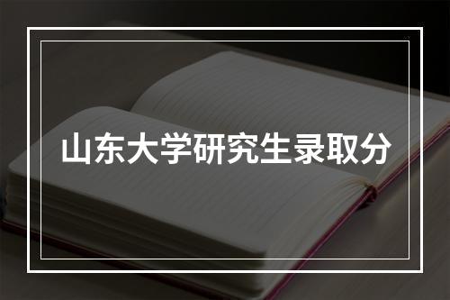 山东大学研究生录取分