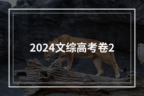 2024文综高考卷2