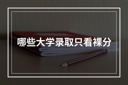 哪些大学录取只看裸分