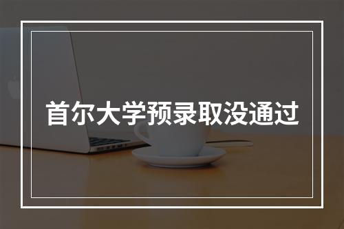 首尔大学预录取没通过