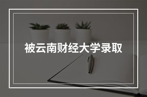 被云南财经大学录取