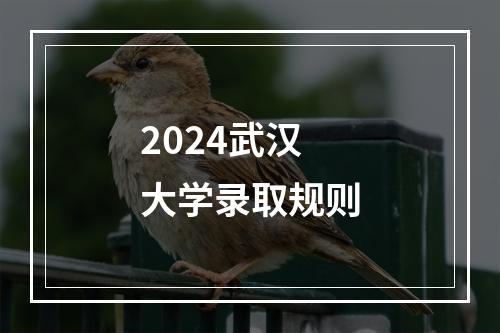 2024武汉大学录取规则