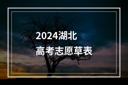 2024湖北高考志愿草表