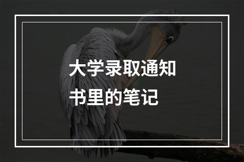 大学录取通知书里的笔记