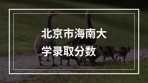 北京市海南大学录取分数