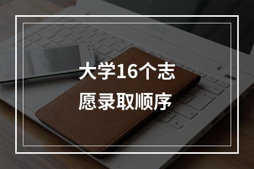 大学16个志愿录取顺序