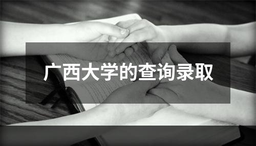 广西大学的查询录取