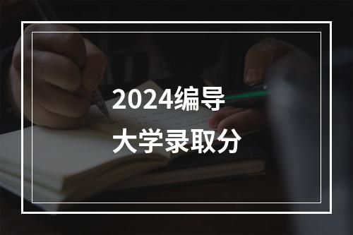 2024编导大学录取分