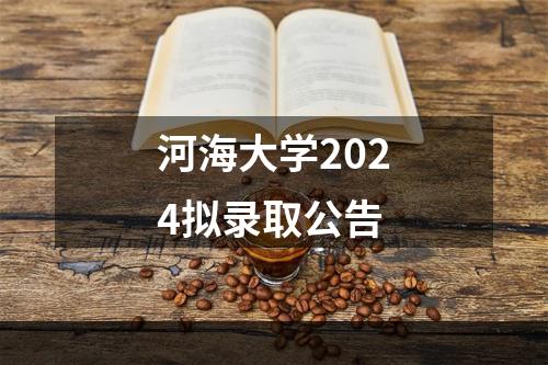 河海大学2024拟录取公告