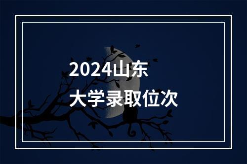 2024山东大学录取位次