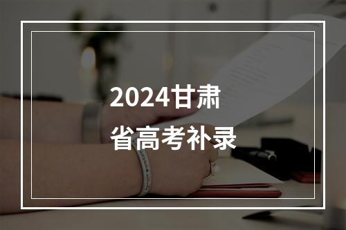 2024甘肃省高考补录