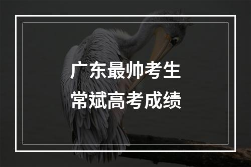 广东最帅考生常斌高考成绩