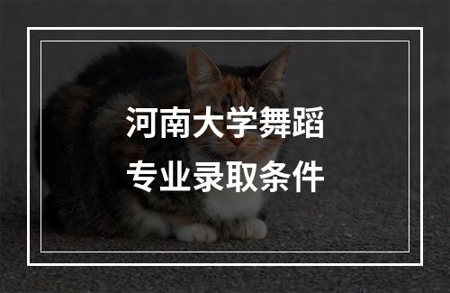 河南大学舞蹈专业录取条件