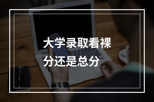 大学录取看裸分还是总分